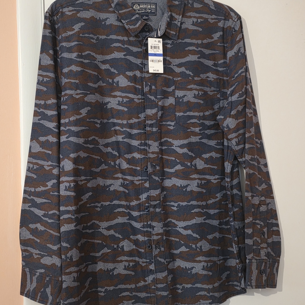 American Eagle Camouflage Button-Up Shirt